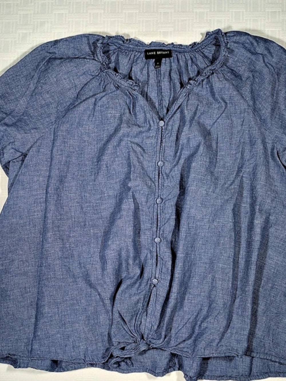 Lane Bryant Blue Tie-Front Blouse Size 24